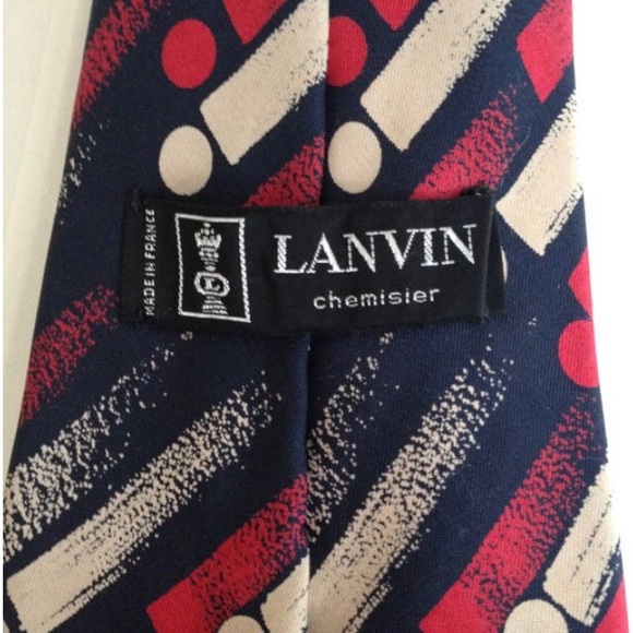 LANVIN Paris Men’s Silk Tie Vintage - Picture 4 of 5